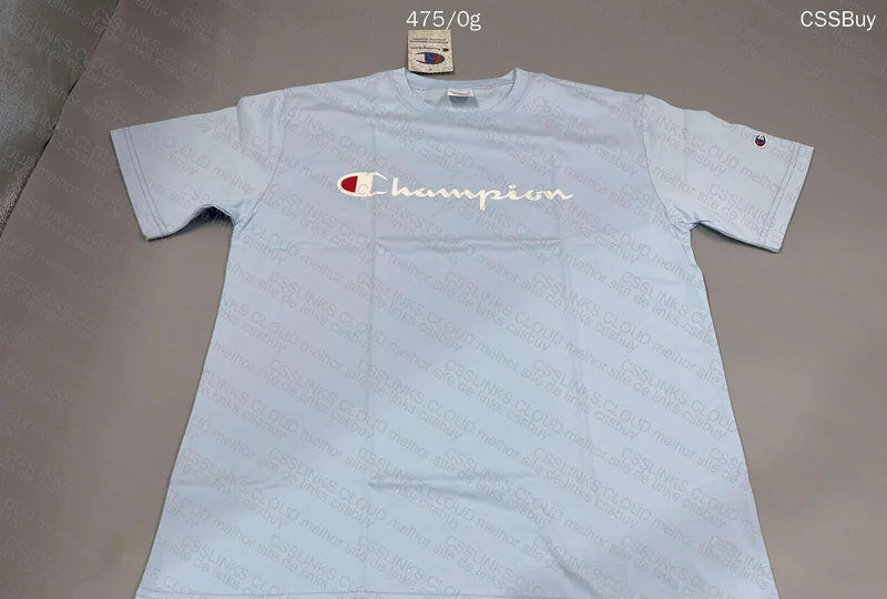 2 Champion Shirts, with Blue Size Measurements 2