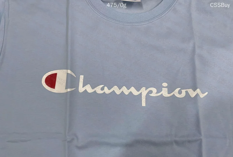 2 Champion Shirts, with Blue Size Measurements 3