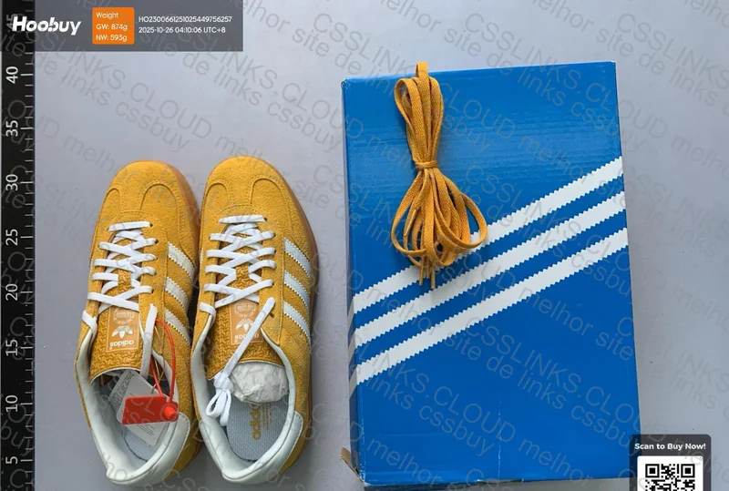 Adidas Samba White and Yellow