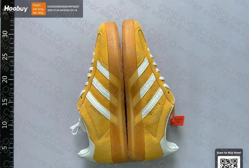 Adidas Samba White and Yellow 3