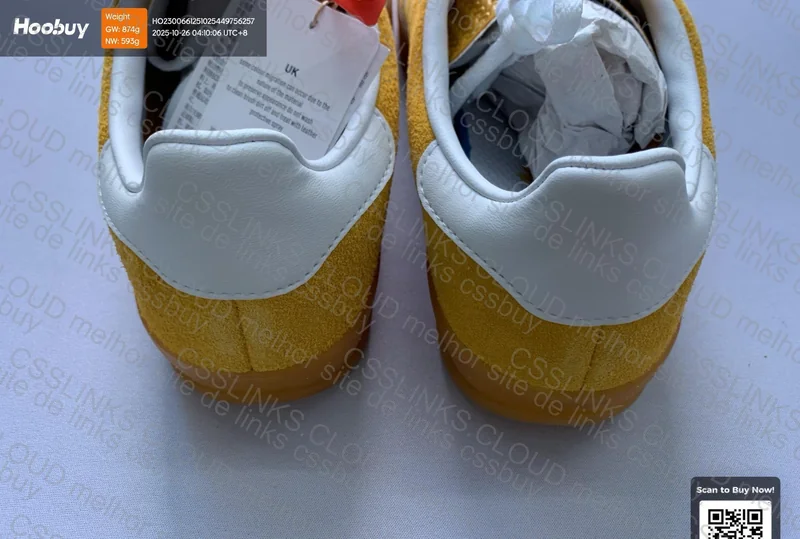 Adidas Samba White and Yellow 4