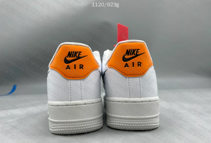 Air Force 1 Low '07 - Glitch Swoosh White Orange 8