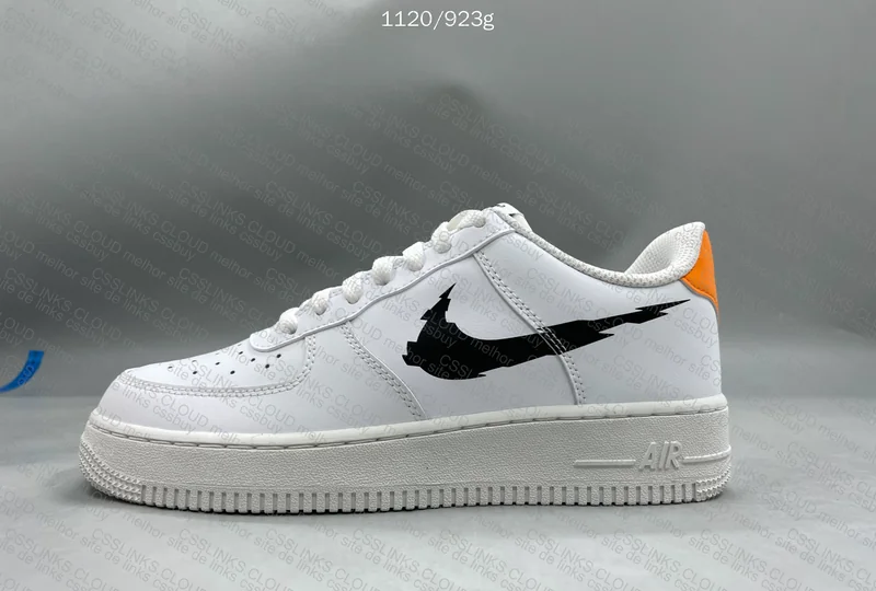 Air Force 1 Low '07 - Glitch Swoosh White Orange 9