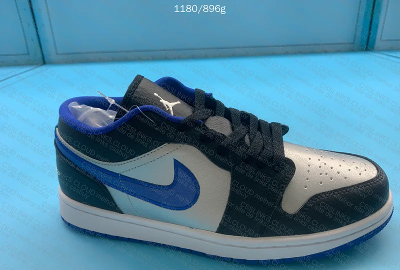 Air Jordan 1 Low Black White Game Royal Platinum