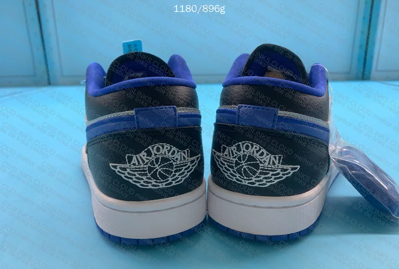 Air Jordan 1 Low Black White Game Royal Platinum 4