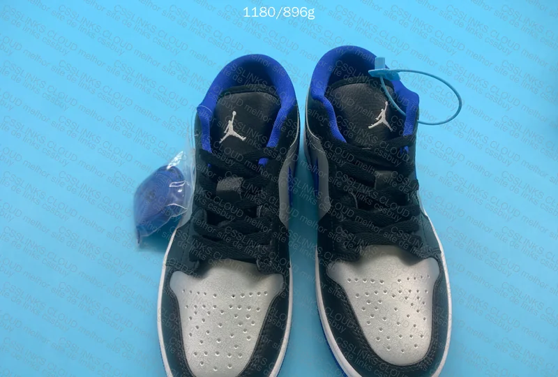 Air Jordan 1 Low Black White Game Royal Platinum 9