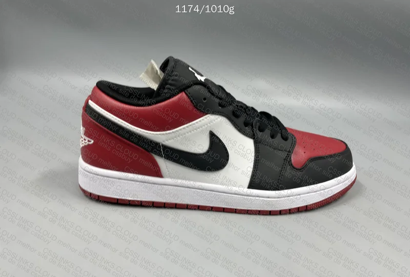 Air Jordan 1 Low Black/White-Red 5