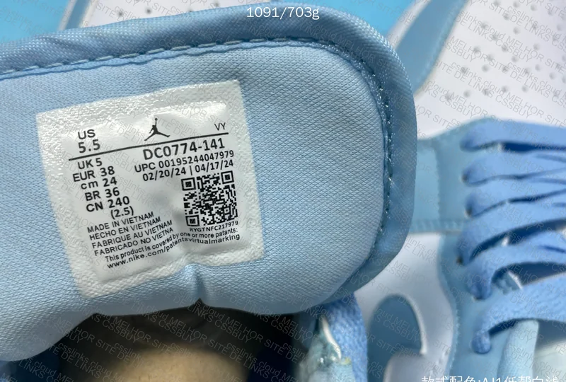 Air Jordan 1 Low Blue 9