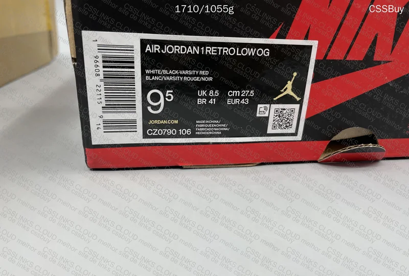 Air Jordan 1 Low OG Bred Toe 119y (GL?) 9