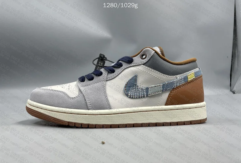 Air Jordan 1 Low SE Phantom Repaired Denim Swoosh 10