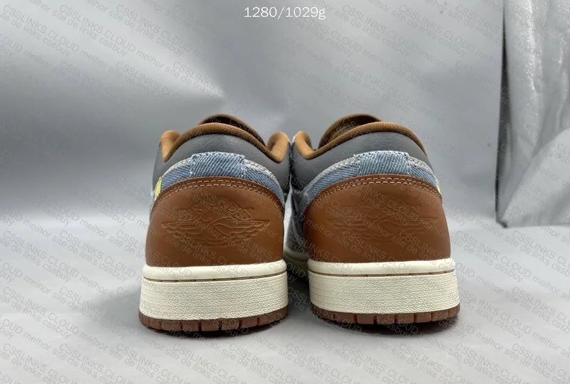 Air Jordan 1 Low SE Phantom Repaired Denim Swoosh 4