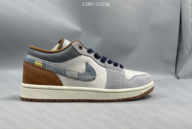 Air Jordan 1 Low SE Phantom Repaired Denim Swoosh 6