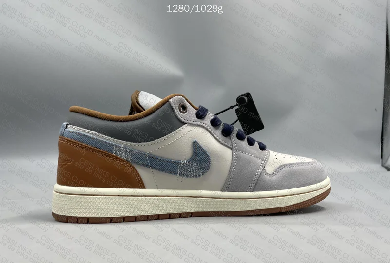 Air Jordan 1 Low SE Phantom Repaired Denim Swoosh 9