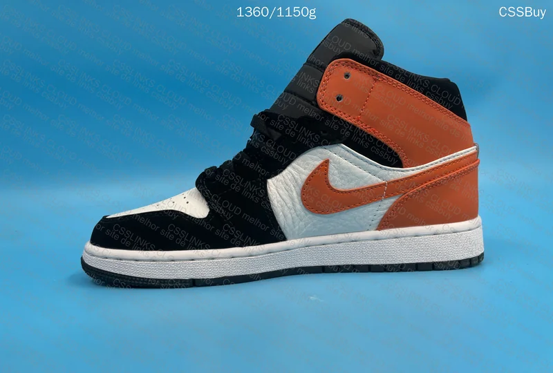 Air Jordan 1 Mid SE Black Starfish White Noir 3