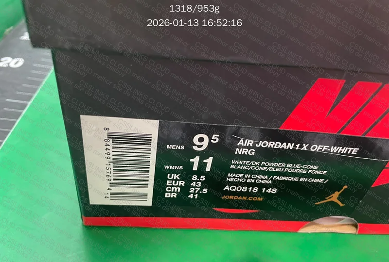 Air Jordan 1 Retro High Off-White University Blue (AQ0818-148) 5