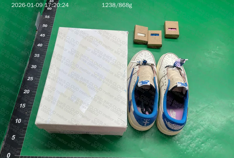 Air Jordan 1 Retro Low OG SP Fragment x Travis Scott Sail Military Blue (DM7866-104) 6
