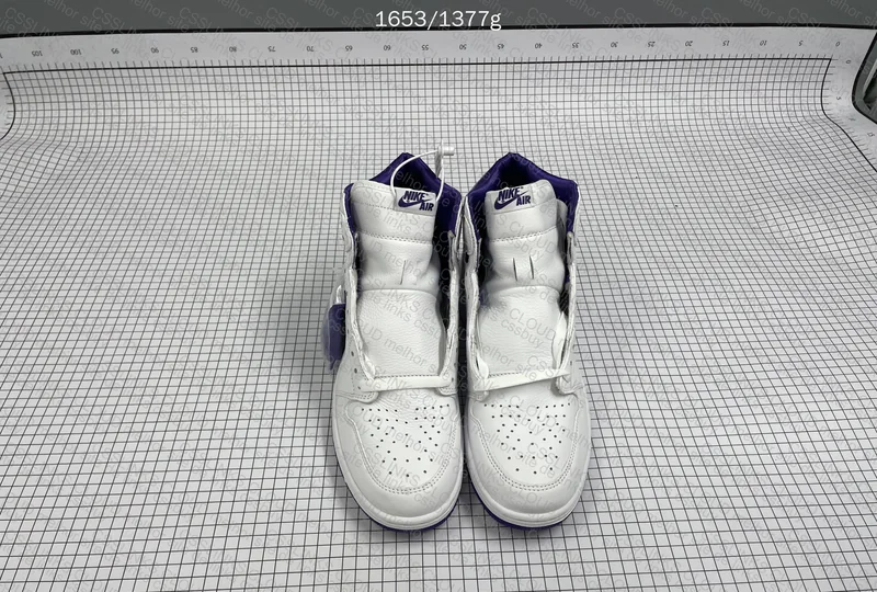 AJ1 Court Purple/Metallic with Measurements