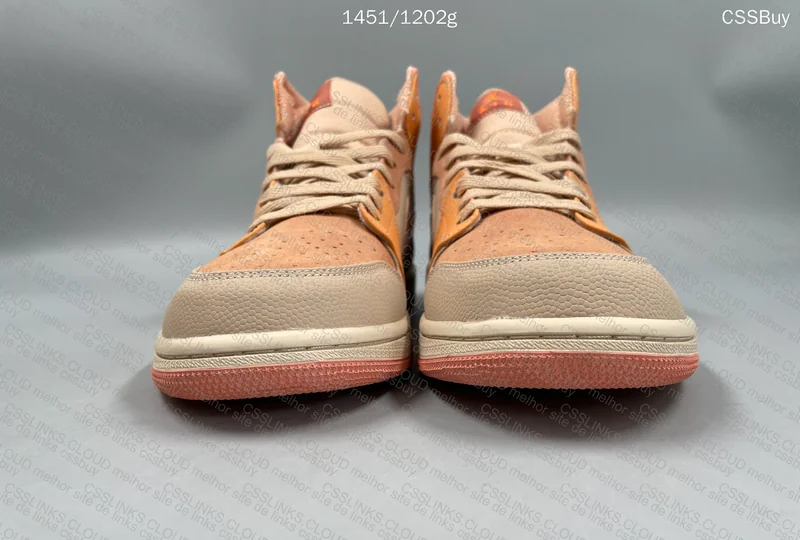 AJ1 Mid Apricot + AJ1 Low (All White) 9