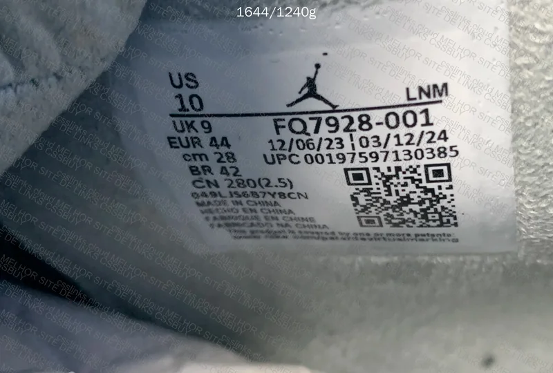 AJ4 / KX batch / 290Y / Size 44 EUR / 1644 - 1240 g / 8