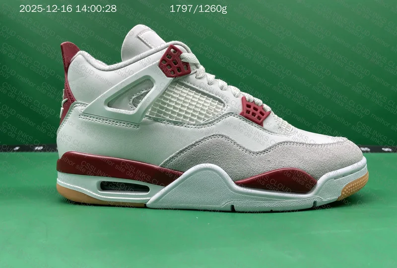 AJ4 WHITE/RED SB 8