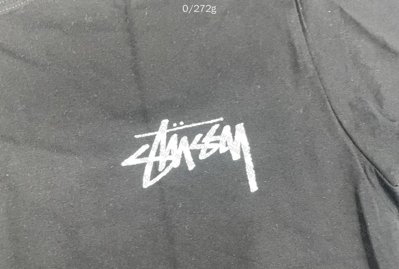 Help Stussy Shattered Black Shirt with Measurements (Crooked Print) 2