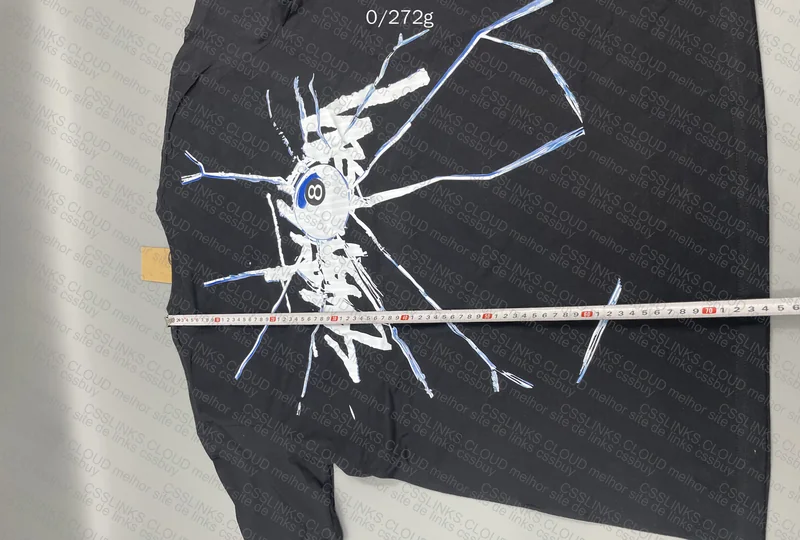 Help Stussy Shattered Black Shirt with Measurements (Crooked Print) 4