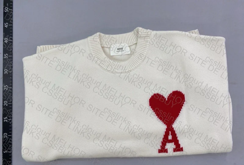 Ami Paris Wool Knit Sweater with Pattern 3