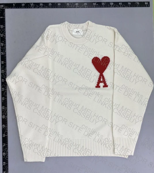 Ami Paris Wool Knit Sweater with Pattern 4