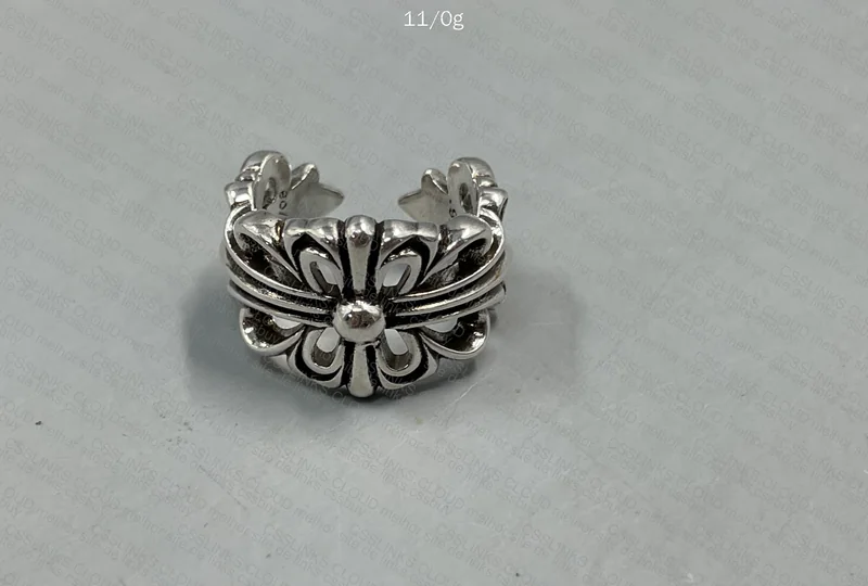 Chrome Hearts Double Floral Cross Ring 2