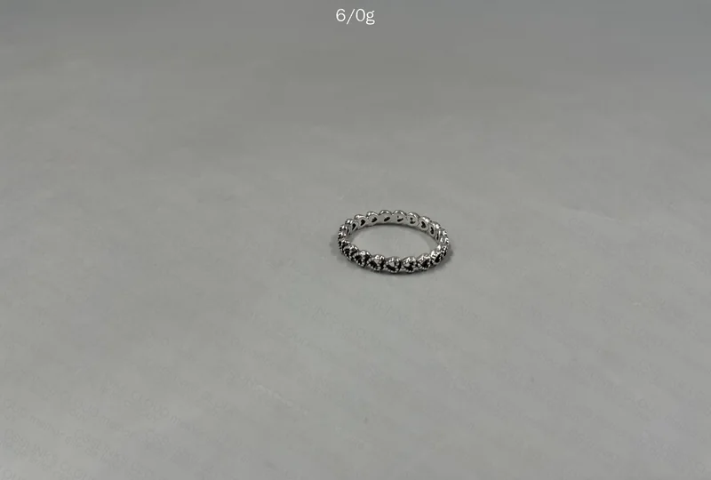 Pandora Band of Hearts Silver Ring 3