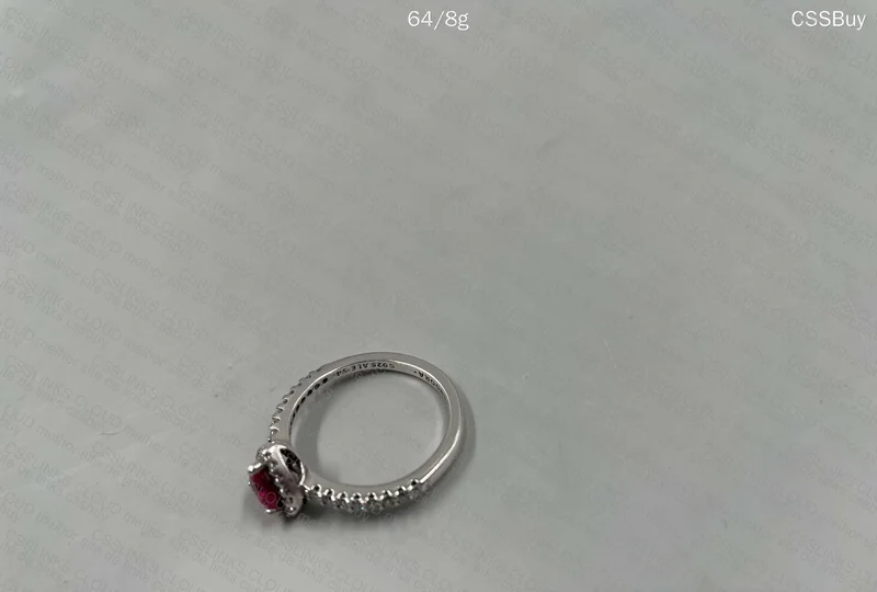 Pandora Sparkling Red Heart Ring 5