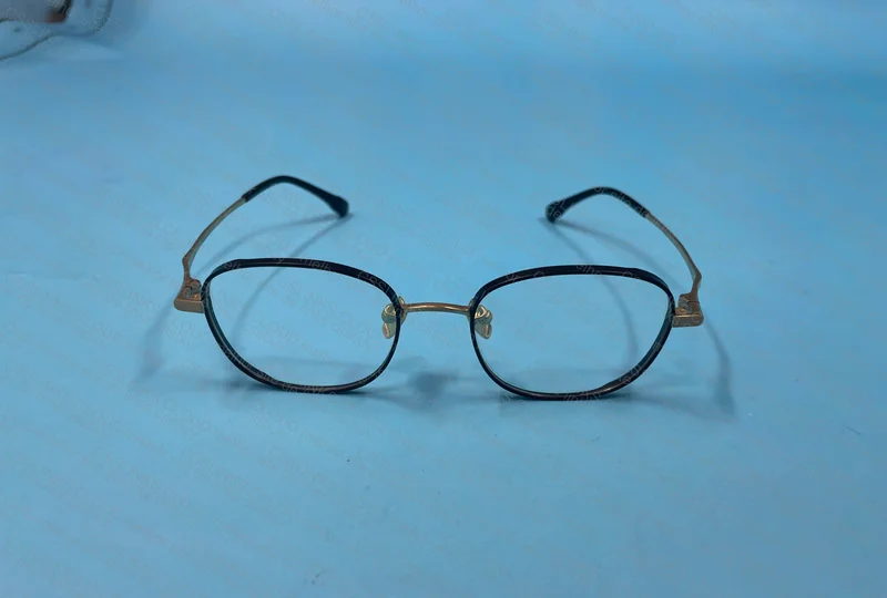 Pure Titanium Eyeglass Frame - Black/Gold