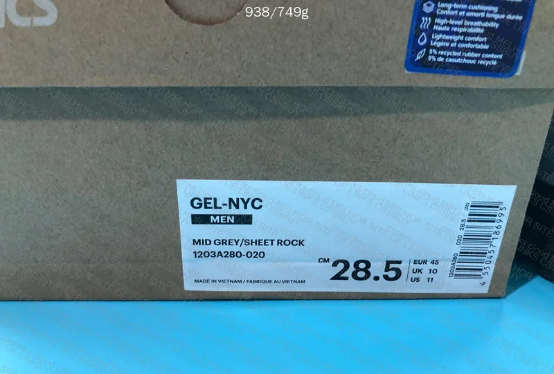 Asics GEL-NYC "Glacier Grey/ Black" 9