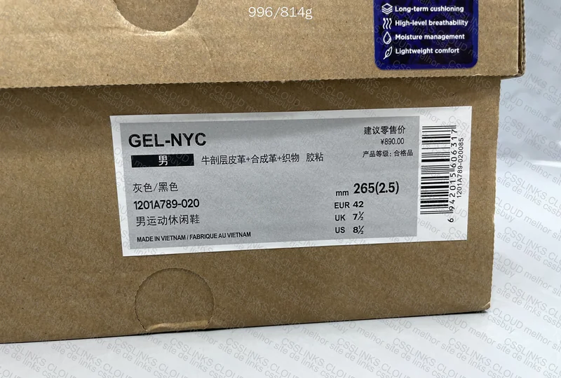 Asics Gel-NYC Black with Gray 9