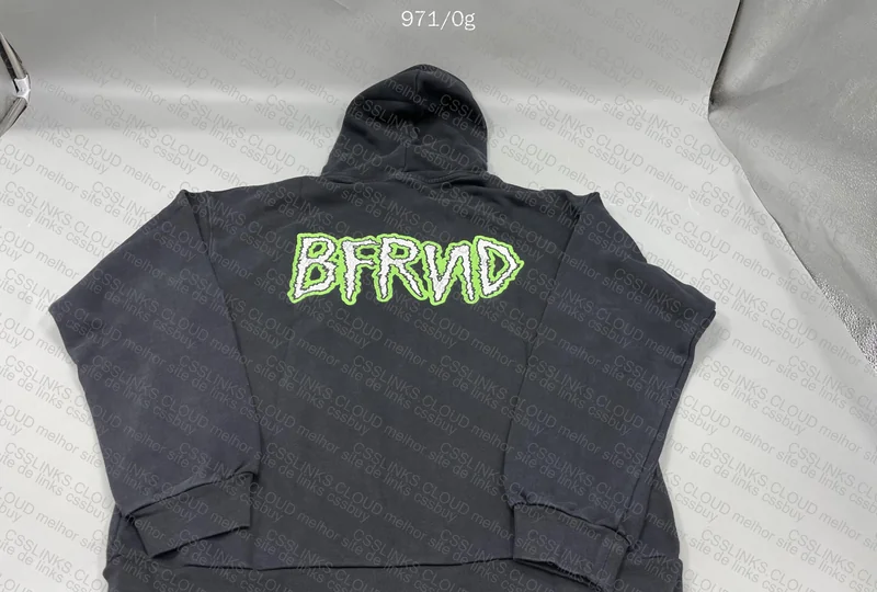 Balenciaga BFRND Series Hoodie Large Fit in Black Faded (With Badge) 5