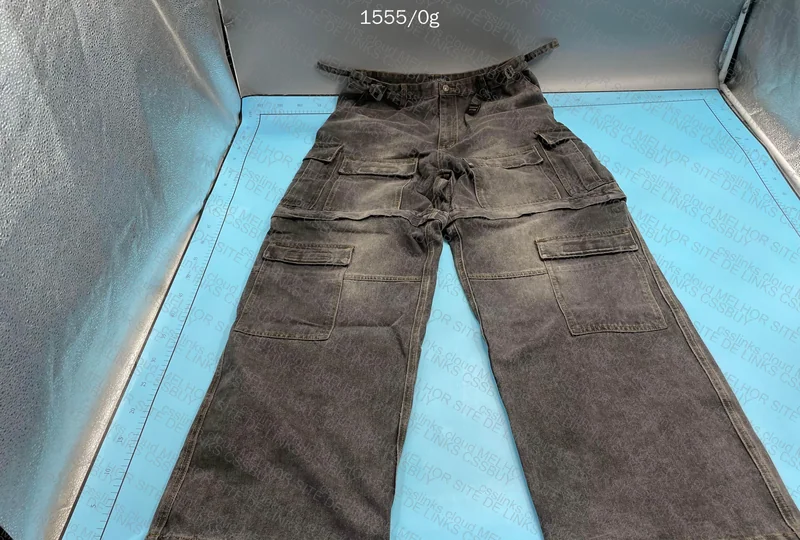 balenciaga denim cargo
