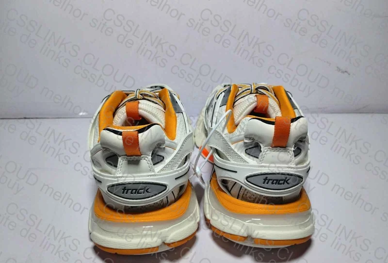 Balenciaga Men's Track White Orange - Led on 3