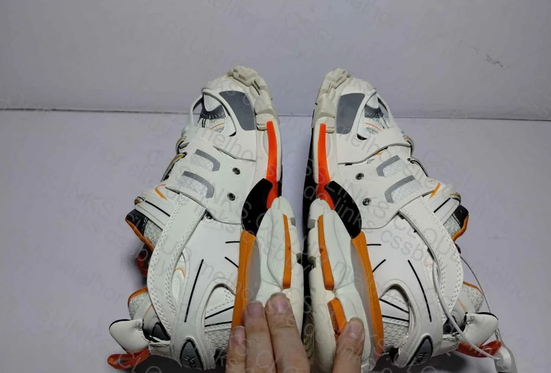 Balenciaga Men's Track White Orange - Led on 5