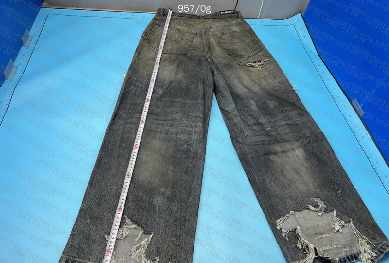 Balenciaga Mud Destroyed Baggy Jeans 5