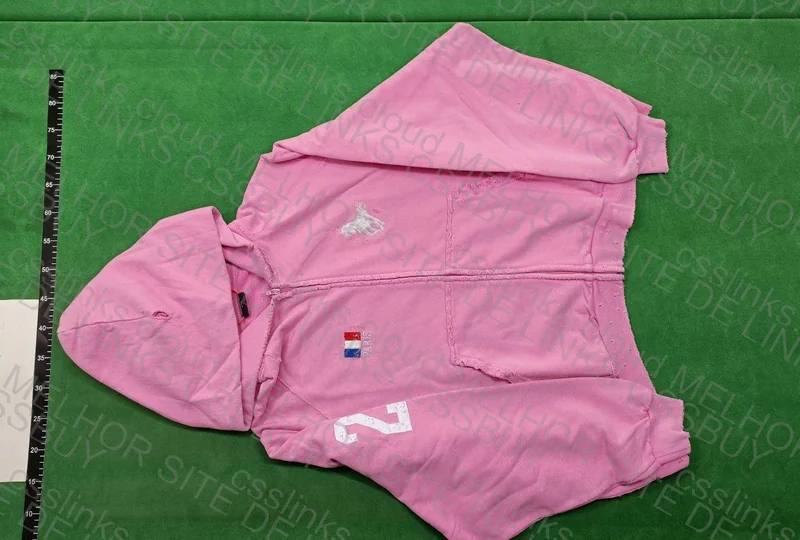 Balenciaga Distressed Pink Polo Zip Up 22fw 3