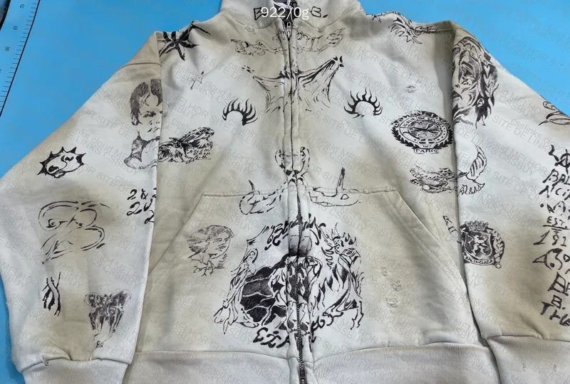 Balenciaga Tattoo Zip-Up Hoodie (B-Grade) 3