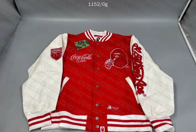 BAPE X COCA-COLA VARSITY JACKET RED