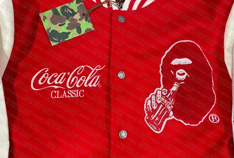BAPE X COCA-COLA VARSITY JACKET RED 3
