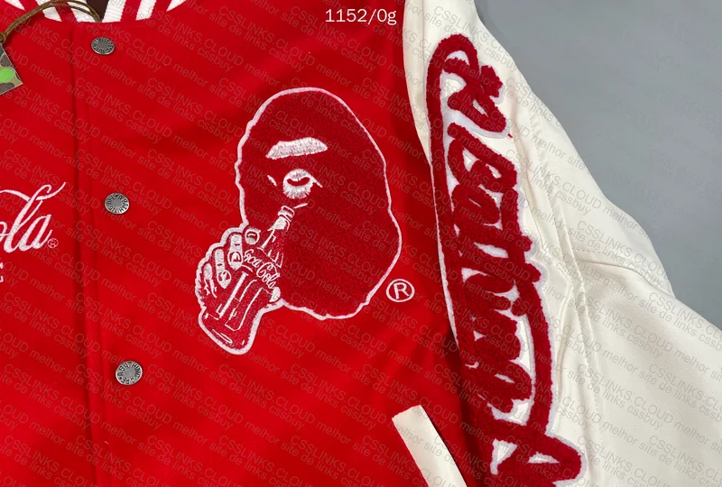 BAPE X COCA-COLA VARSITY JACKET RED 4