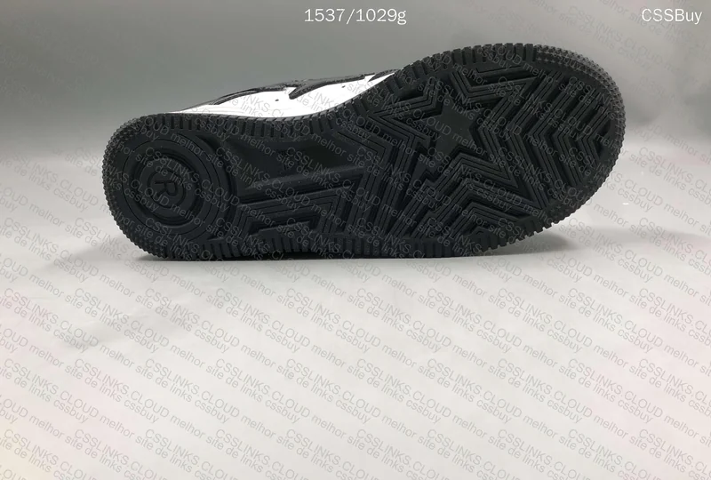 Bapesta Black and White Patent Leather 5