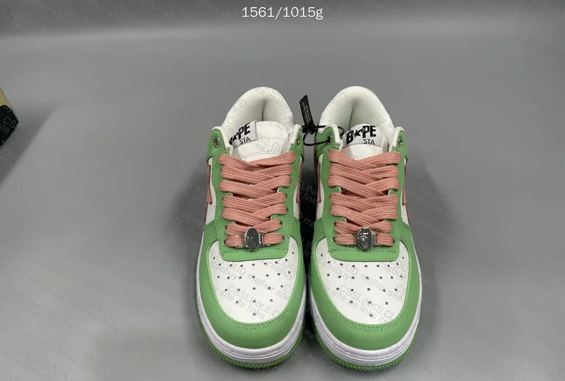 Bapesta Low Green and Pink 4