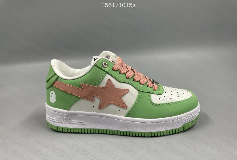 Bapesta Low Green and Pink 6