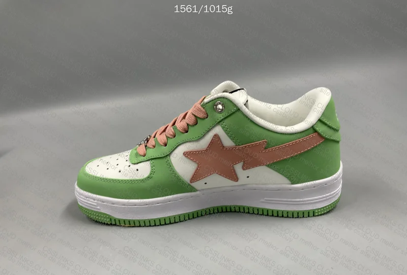 Bapesta Low Green and Pink 8