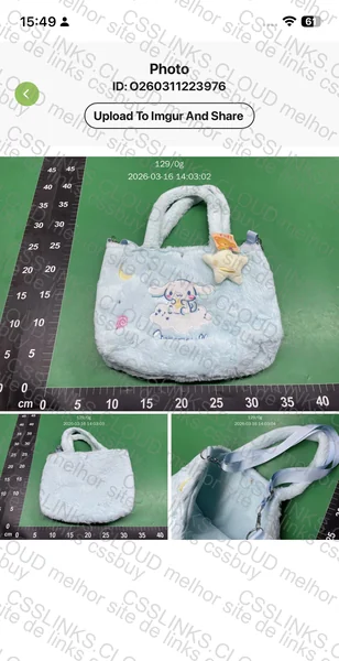 bolsa de pelúcia Cinnamoroll