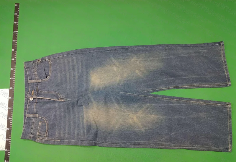 Blue Vintage Baggy Pants with Measurements